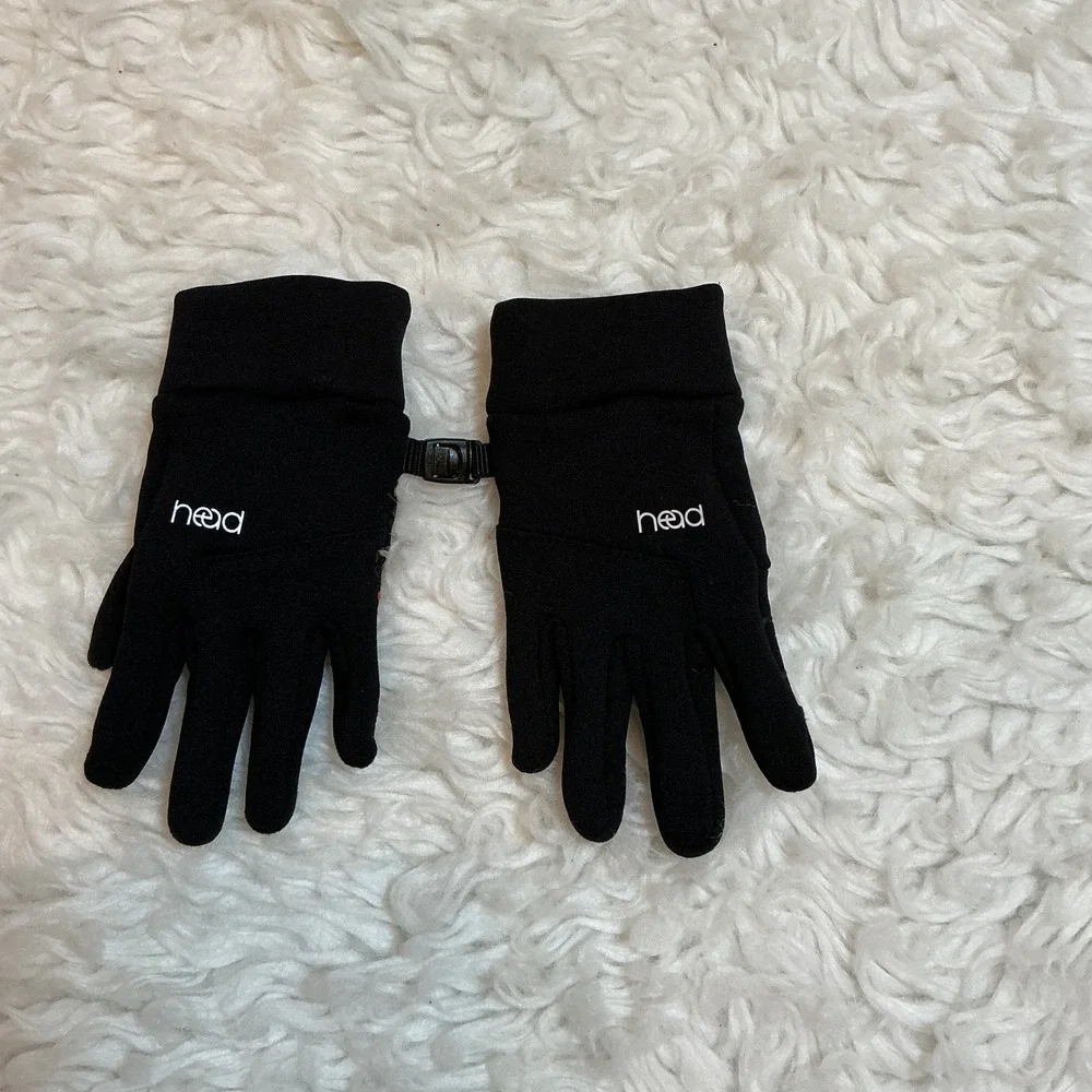 HEAD Kids Black Fleece Gloves‎ with Red Accents M/M
